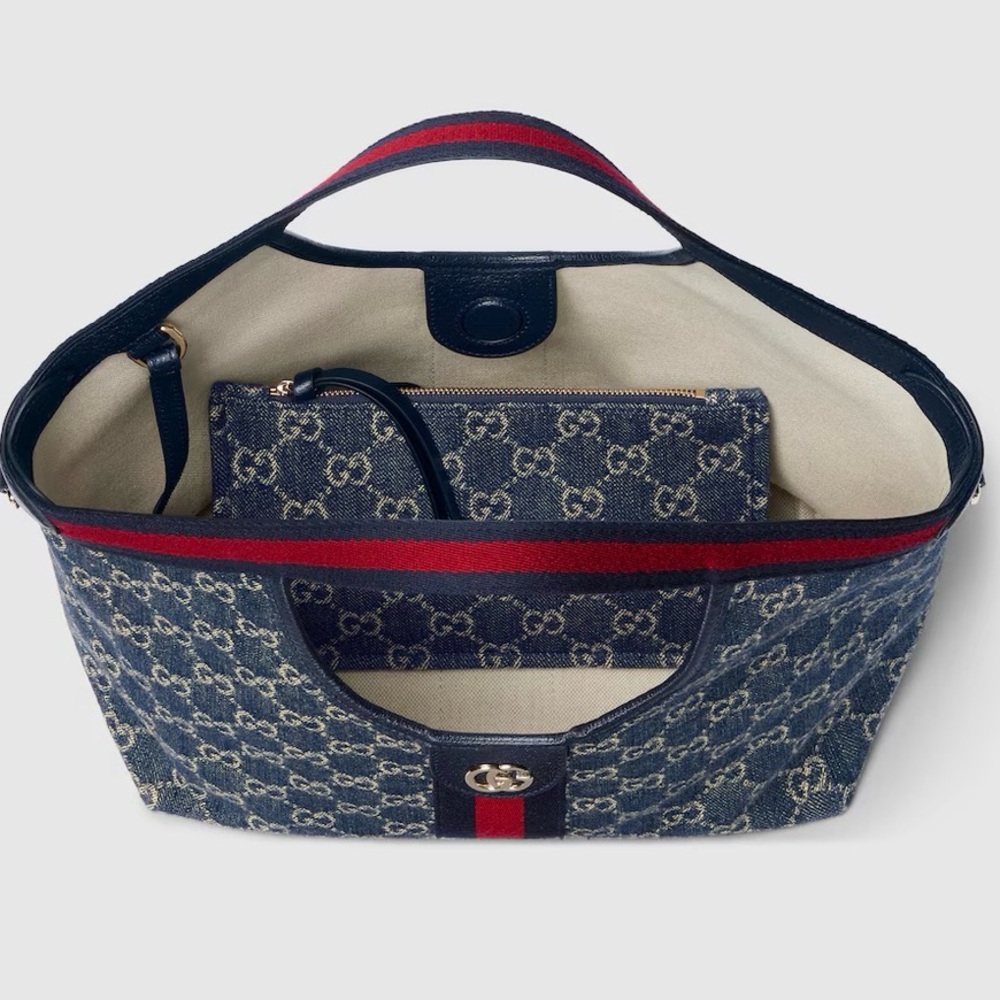 Blue Denim Giglio tote small - Picture 3 of 5